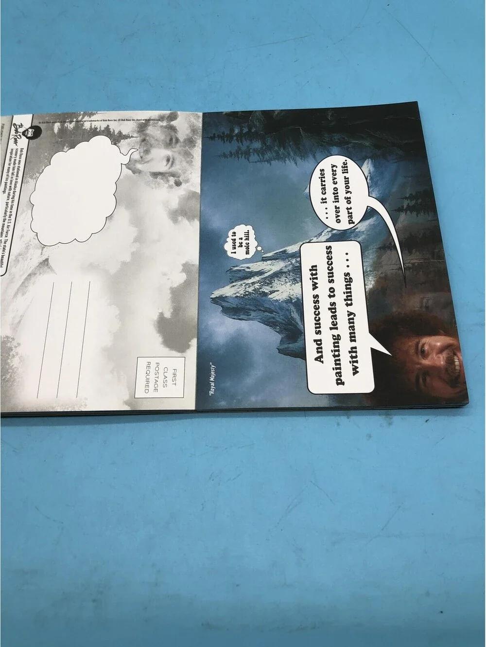 Bob Ross Quote Cards Greeting Card Book Multicolor 20 Postcards Puffy Stickers